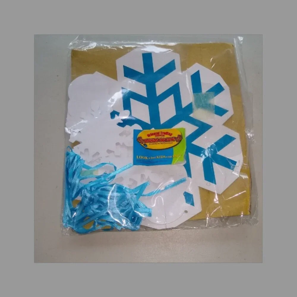 DIY Craft Kit: Hands on Fun Giant cardboard Glitter Snowflake wreath make x 3